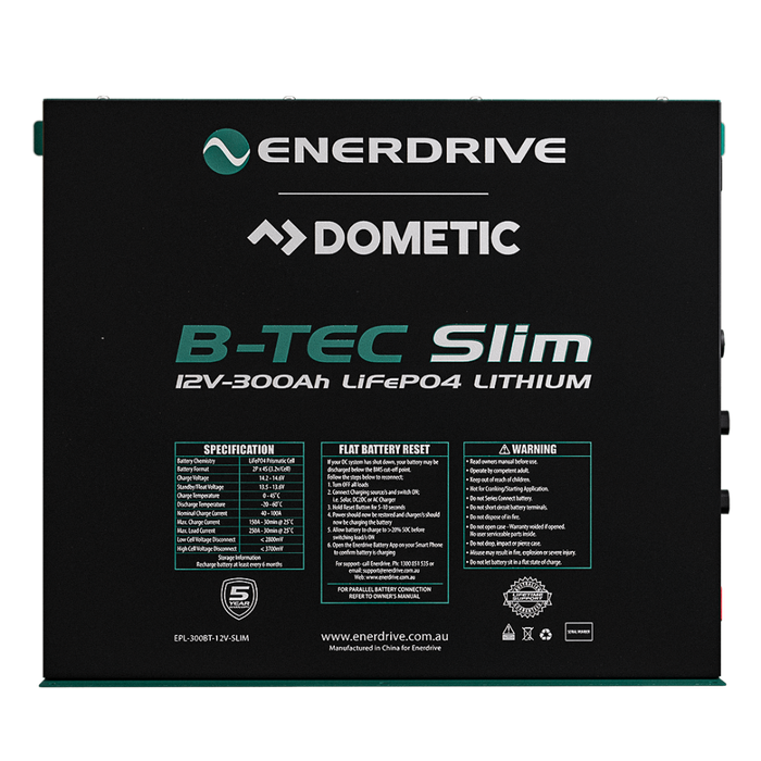 Enerdrive B-TEC 12V 300Ah Slimline Lithium Battery