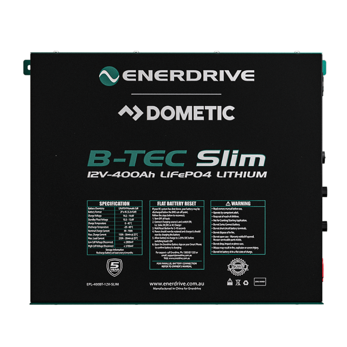 Enerdrive B-TEC 12V 400Ah Slimline Lithium Battery