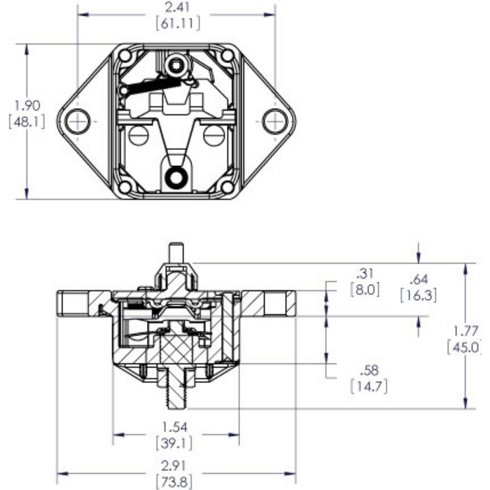 Panel Mount Resettable Breaker - 80A