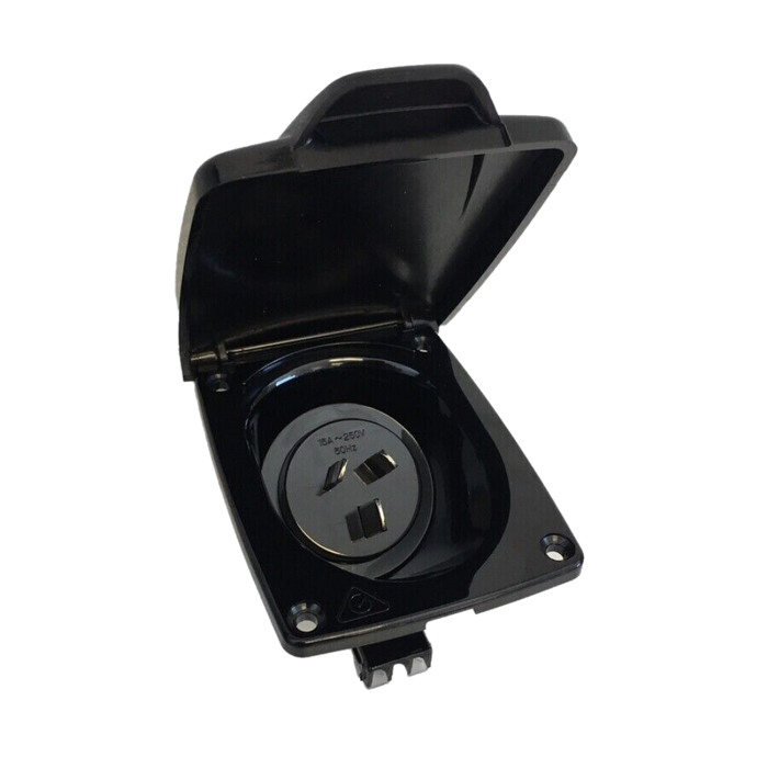 15amp AC Power Inlet Socket - Black