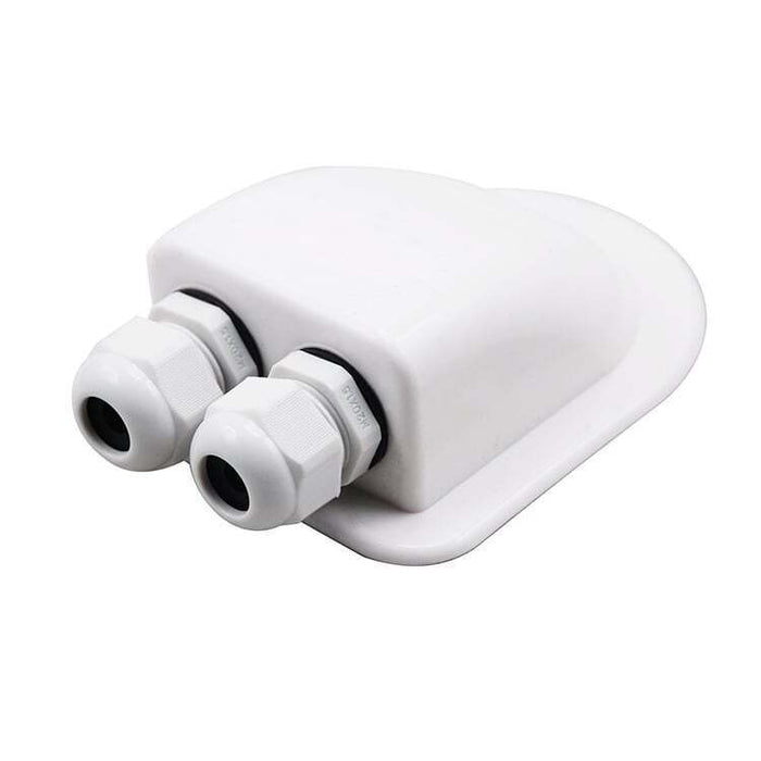 White Twin Cable Entry Cover (Lightweight ABS)